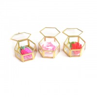 geometric ornaments jewelry display case hexagon wedding decoration event