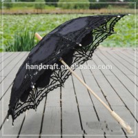 Black Battenberg Lace Parasols Wedding Decoration