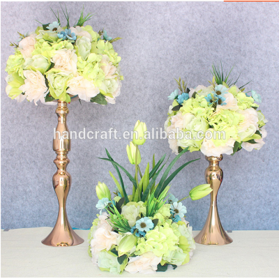 wedding pastic artificial flower arrangements in vase or pillar for table decoration